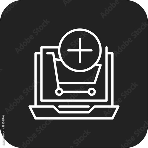 Online Marketing icon with black filled line style. internet, web, website, social, network, connection, mobile. Vector illustration