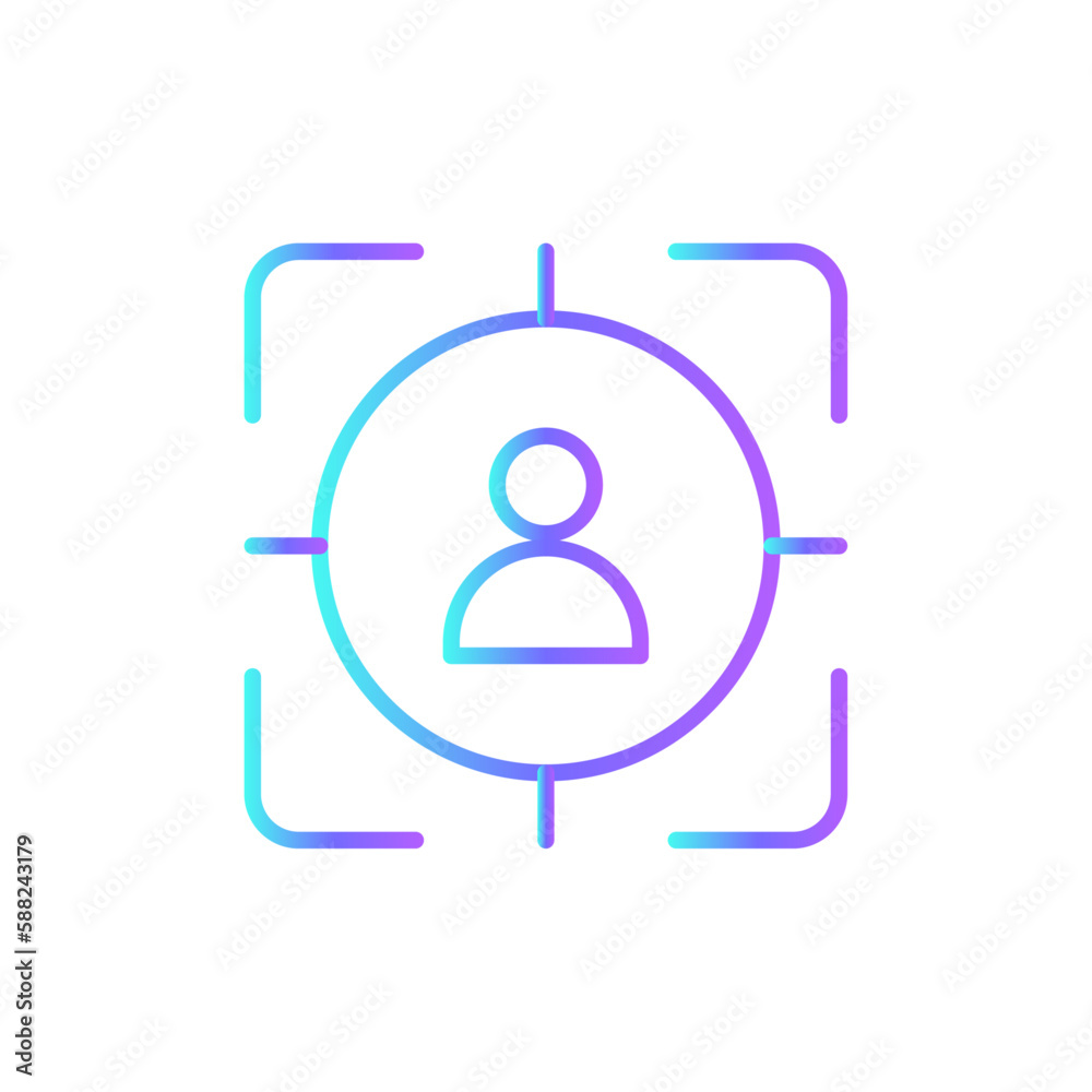 Target audience Marketing icon with blue duotone style. seo, social, media, strategy, search, optimization, goal. Vector illustration