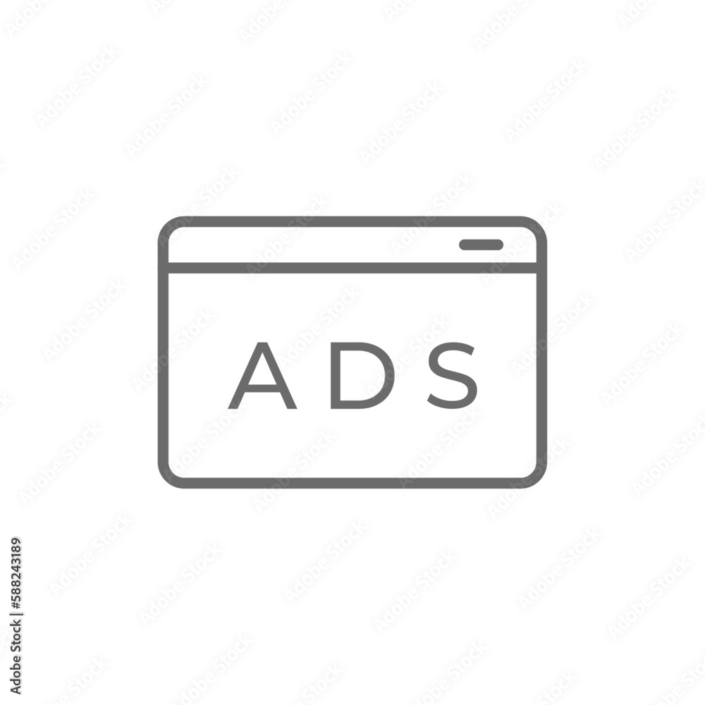 Advertising Marketing icon with black outline style. media, internet, web, strategy, promotion, campaign, seo. Vector illustration Advertising Marketing icon with black outline style. media, internet, web, strategy, promotion, campaign, seo. Vector illustration