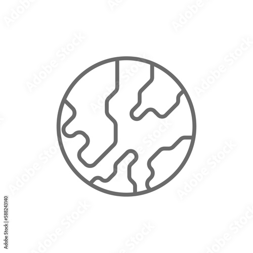 Global Marketing icon with black outline style. internet, globe, earth, map, network, planet, sphere. Vector illustration