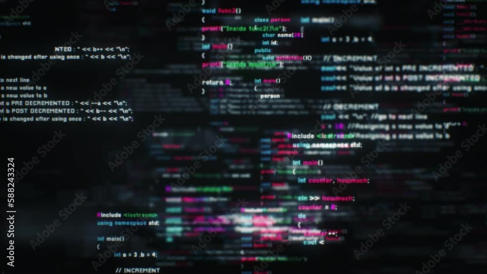 Programming code background loop. Perfect for software development presentations, tech-focused projects, or as a dynamic wallpaper, this animation showcases the intricacies of computer languages Programming code background loop. Perfect for software development presentations, tech-focused projects, or as a dynamic wallpaper, this animation showcases the intricacies of computer languages