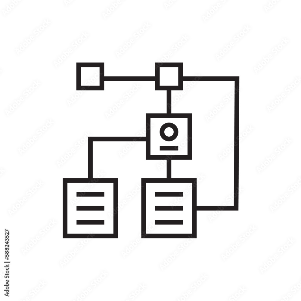 Algorithm Data analysis icon with black outline style. data, technology, computer, network, digital, information, automation. Vector illustration Algorithm Data analysis icon with black outline style. data, technology, computer, network, digital, information, automation. Vector illustration