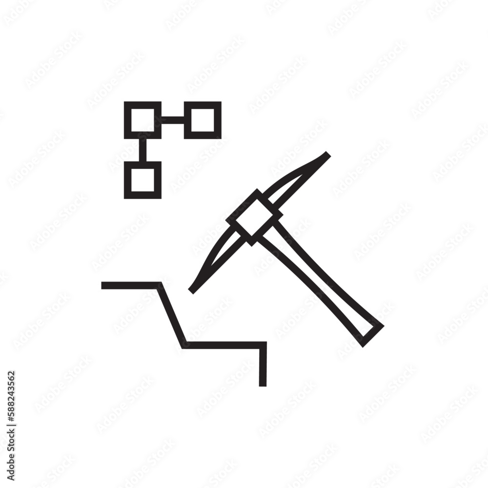 Data Mining Data analysis icon with black outline style. socia. Vector illustration Data Mining Data analysis icon with black outline style. socia. Vector illustration