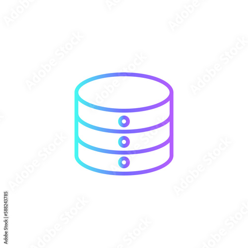 Database Data analysis icon with blue duotone style. technology, information, storage, web, server, internet, hosting. Vector illustration