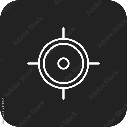 Target Data analysis icon with black filled line style. strategy goal solution competition opportunity, performance, dart. Vector illustration