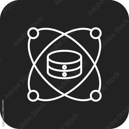 Data Science Data analysis icon with black filled line style. innovation, learning, information, digital, machine, artificial, network. Vector illustration