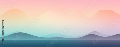 Landscape with mountains and sea. Vector illustration. Gradient background. © Lohan
