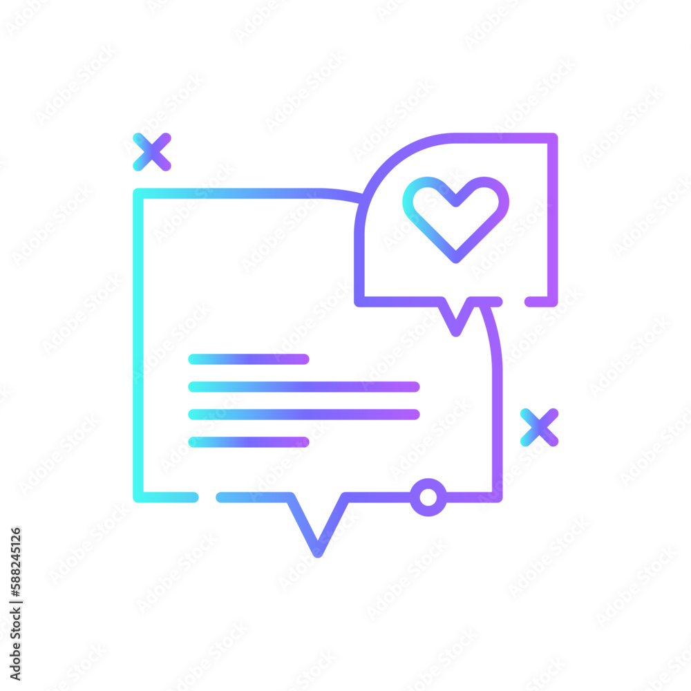Like Comment Feedback icon with blue duotone style. social, share, media, comment, app, message, heart. Vector illustration