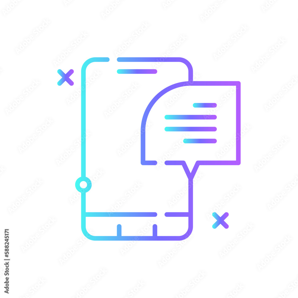 Chat Feedback icon with blue duotone style. communication, message, speech, social, discussion, online. Vector illustration