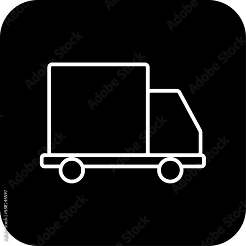 Delivery E-Commers icon with black filled line style. service, fast, shipment, speed, logistic, transportation, shipping. Vector illustration