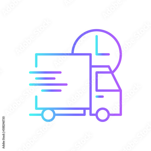 Delivery E-Commers icon with blue duotone style. service, fast, shipment, speed, logistic, transportation, shipping. Vector illustration