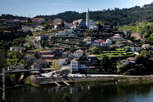 View of a small town on the road to the Douro Valley. .