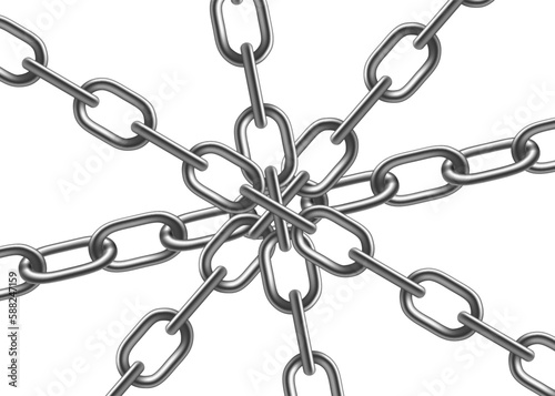 Strong link chains. Isolated on white background.