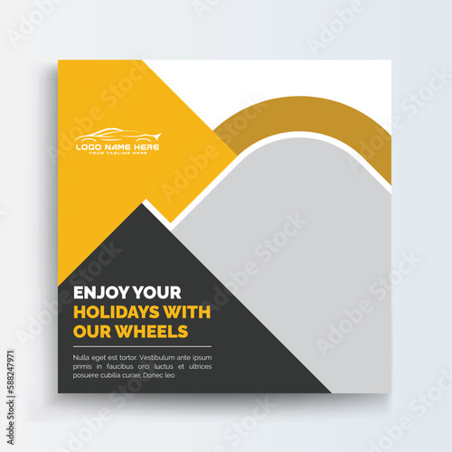 Car Rental Business Social Media Banner Templates, Rent a Luxury car for social media banner template, social media post for the car, promotion social media post banner.