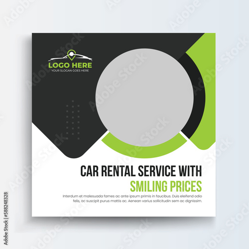Car Rental Business Social Media Banner Templates, Rent a Luxury car for social media banner template, social media post for the car, promotion social media post banner.