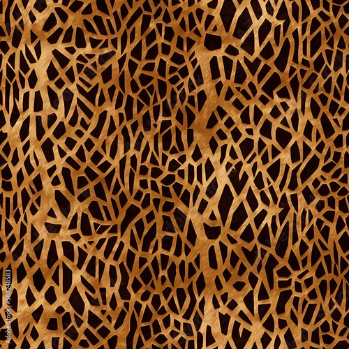 giraffe print texture seamless, repeatable wildlife fur pattern, generative ai