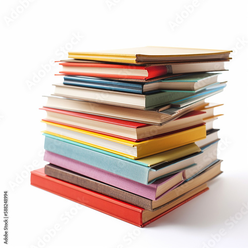 Stack of books. Isolated on white background..