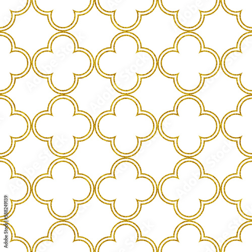 Seamless elegant pattern in golden and white colors. Elegant lines on a white background. Vector illustration.