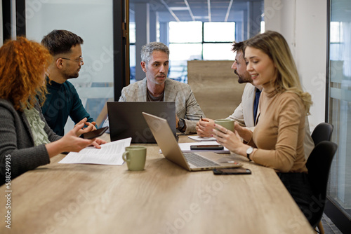 Modern business team discussing new ideas at the office