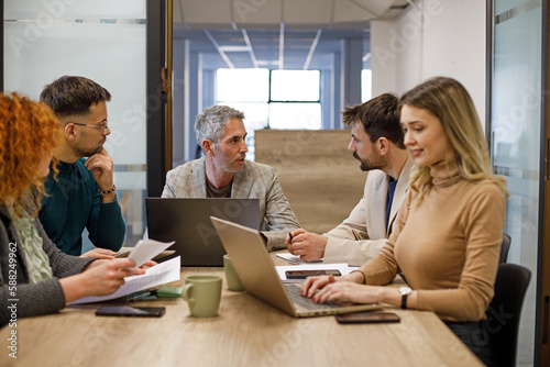 Modern business team discussing new ideas at the office
