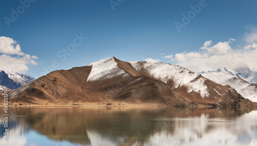 Muztagh Ata and Karakul Lake in Kashgar  Xinjiang 