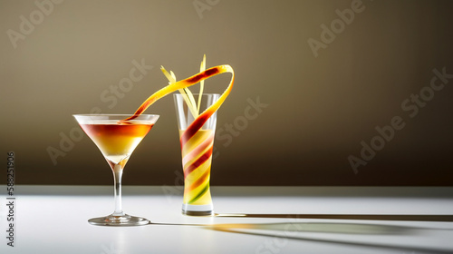 Dois copo de Cocktail surrealista. Generative AI 