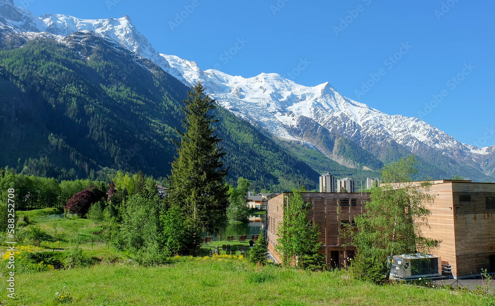 Chamonix am Mont Blanc in Frankreich mit Hotel