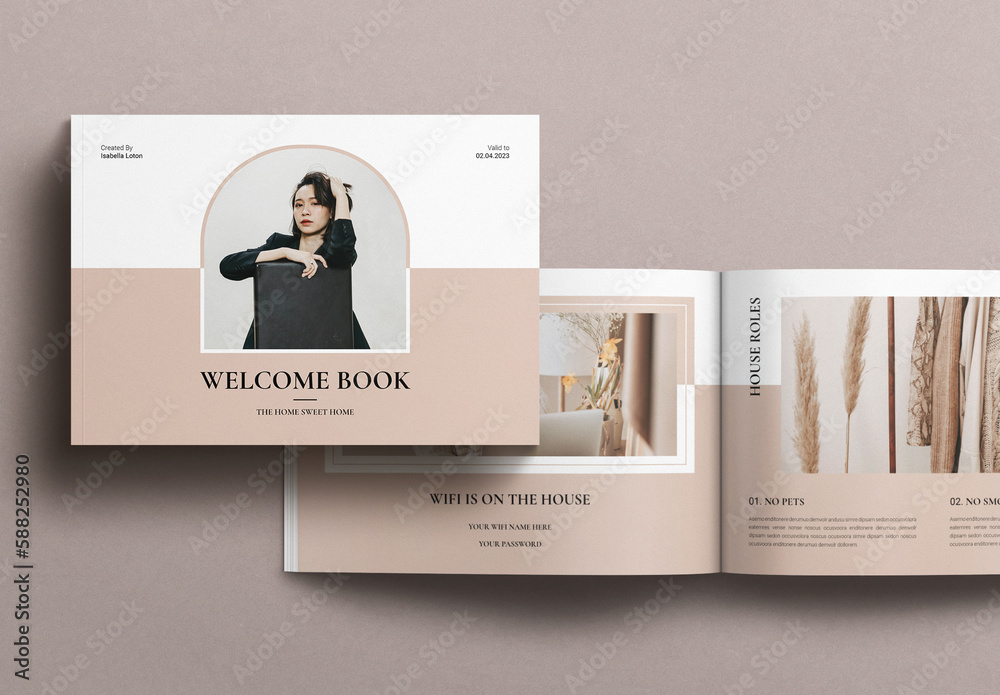 Welcome book template landscape stock template adobe stock