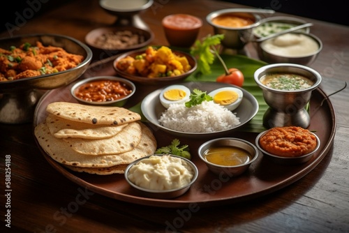 Indian breakfast, national Indian food Generative AI