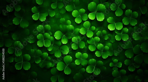 four leaf clover st patrick's day background illustration made by. Generative ai