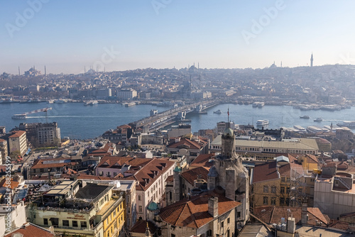 Aerial view of Istanbul from Galata tower, Istanbul panorama from the top