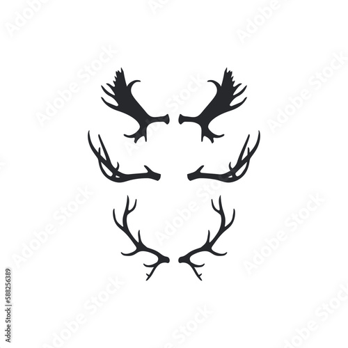 Set of deer antler moose horn logo design template © AUQSTHARY ATH