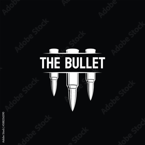 Bullet ammo logo firearms modern gun design soldier weapon negative space