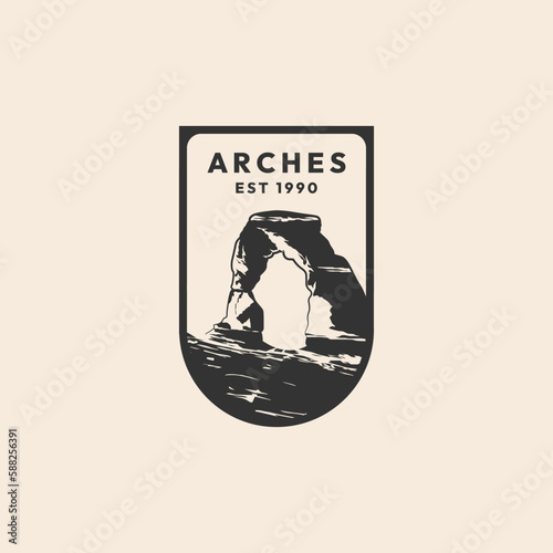 arches national park logo vector illustration  graphic design template