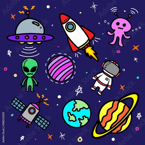 set of space icons