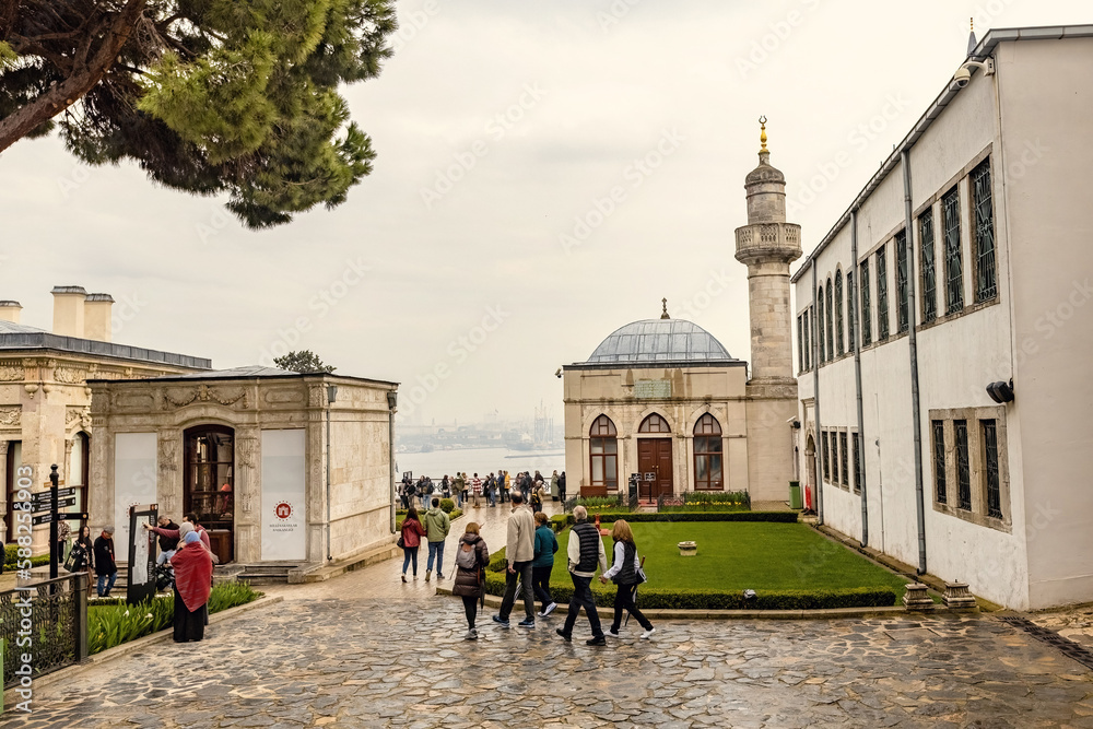 Topkapi Palace garden and building details, Istanbul, Turkey