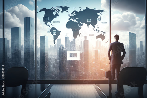 city International business concept, Generative AI	