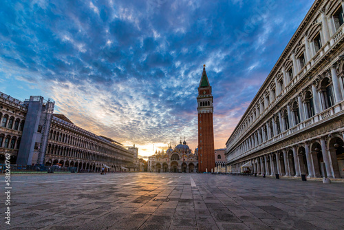 Venetian Square Piazza San Marco, morning view © Picturellarious