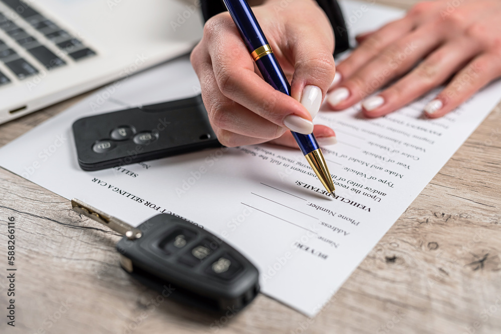 Concept of buying or renting new car at dealership. Concept of buying or renting new car at dealership.