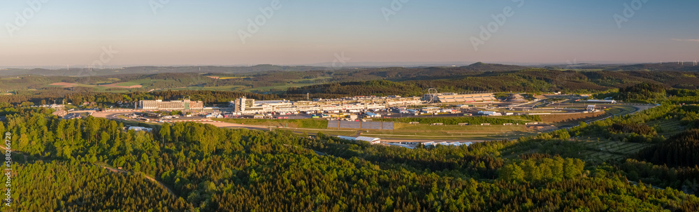 Panorama from the Nürburgring at sunset