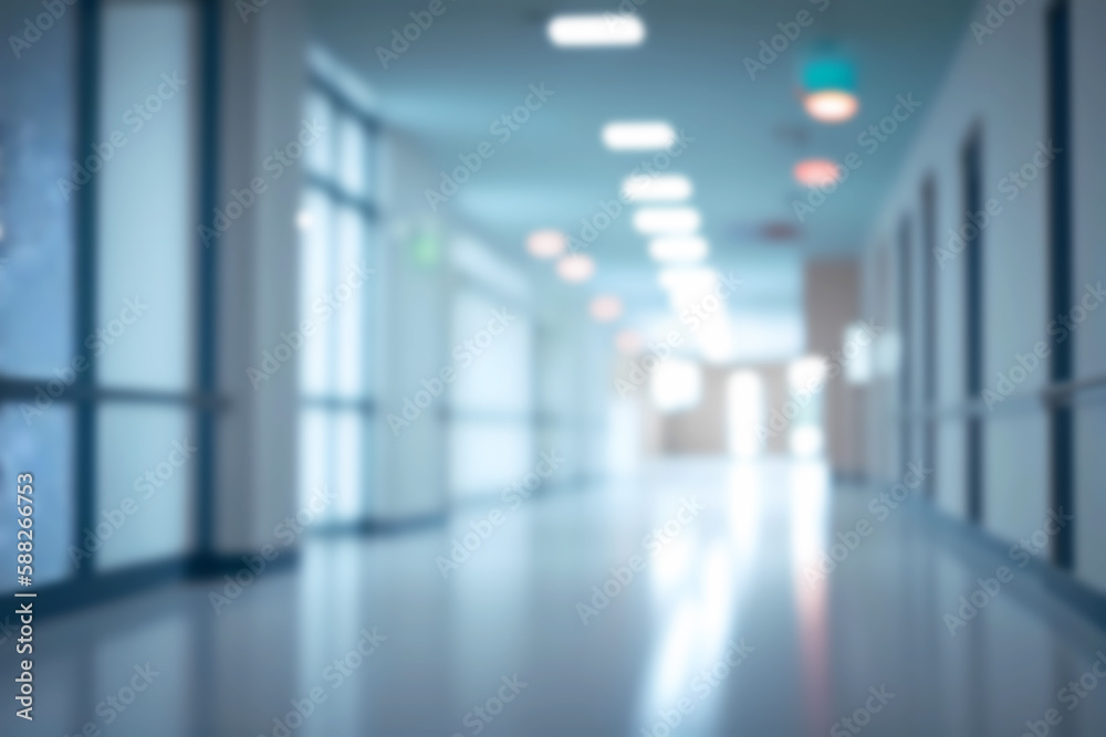 Blurred hospital background. Generative ai.