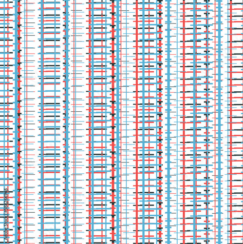 Many thin beams form a multi-storey ladder-like structure. At the same time sticks of different colors.
