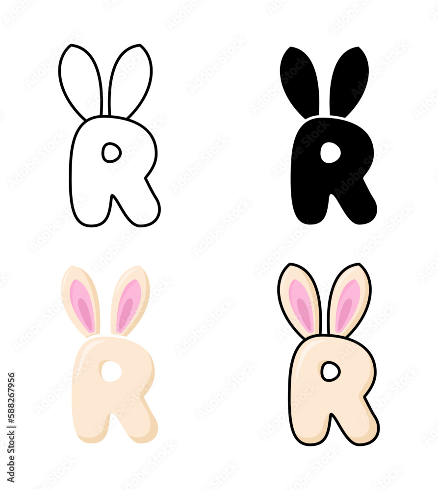 Alphabet R in flat style isolated Alphabet R in flat style isolated
