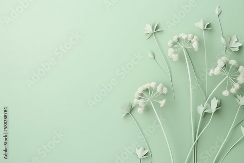 flowers on green background