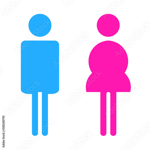 Colored male and female sign on transparent background png file