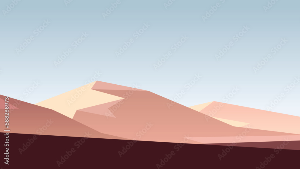 sand mountains landscape view in simple design