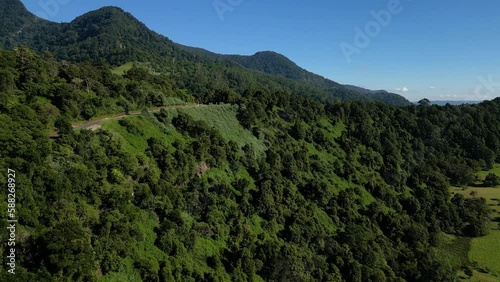 Aerial views of the boarder crossing in the upper Numinbah Valley, Queensland and Northern New South Wales. photo