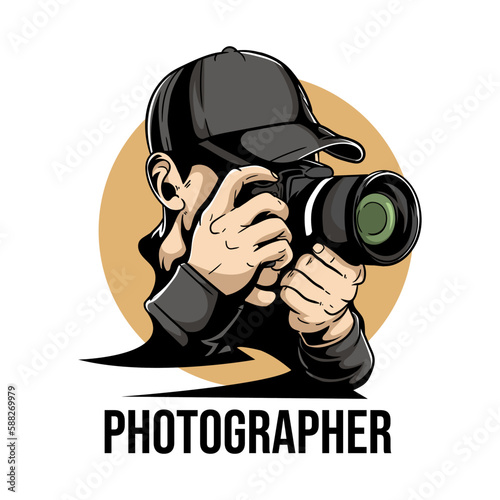 photographer who is looking at the camera. Vector illustration