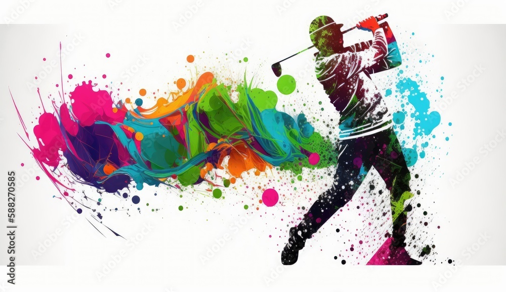 Golf sport player in action swing. Generative AI Golf sport player in action swing. Generative AI