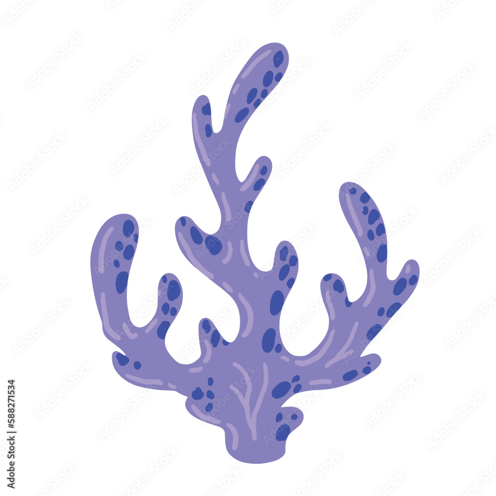Coral reef underwater plants. Aquarium, ocean and undersea decoration isolated on white background. Cartoon vector illustration Coral reef underwater plants. Aquarium, ocean and undersea decoration isolated on white background. Cartoon vector illustration